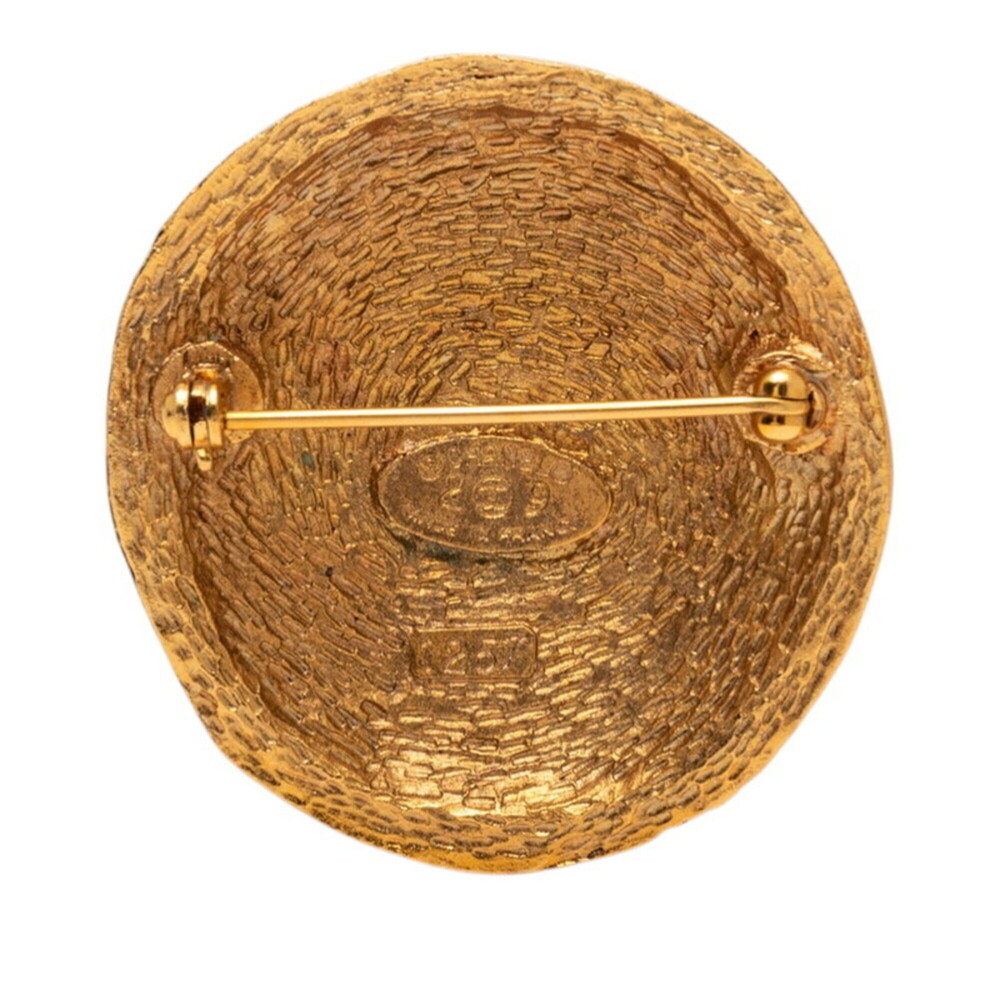 CHANEL Authentic Vintage Gold Logo Brooch - Picture 2 of 3